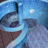 Дизайн монолитного закрытого бассейна, облицованного мозаикой
