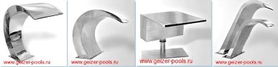 Водопады и фонтаны для бассейнов. Кобра, Ниагара, Рондо, Каскад, стеновые водопады