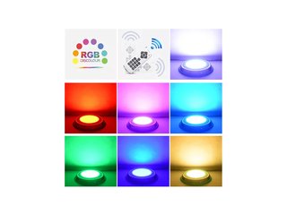 Прожектор накладной из нерж. стали рамка синяя (35Вт/12В) LED RGB с пультом Tadpole JKD-YC300-SP