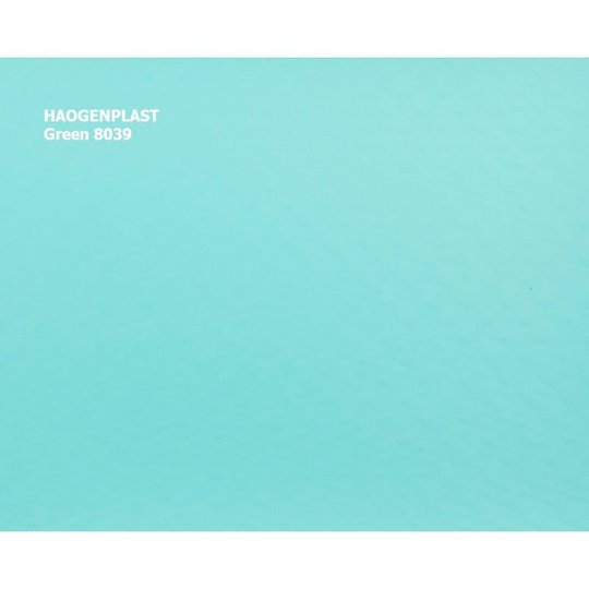 Пленка ПВХ (лайнер) (бирюзовая) Uni color Light Green 8039 Haogenplast ш.1,65x25 (41,25 кв.м)