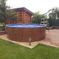 Бассейн Azuro Deluxe 400DL круг 3,6х1,2 м, Каркас, стенка под дерево, пленка