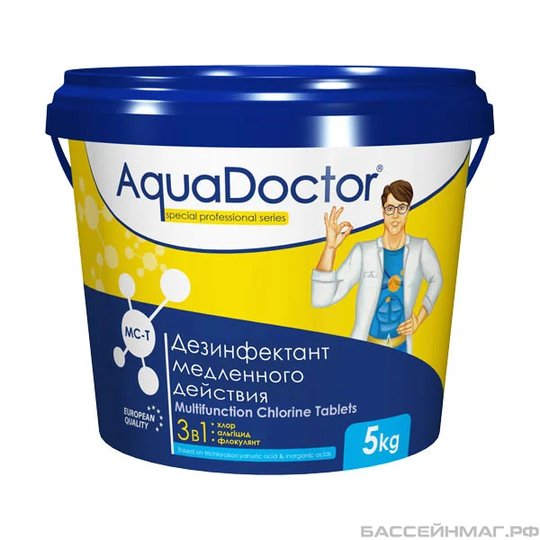 AquaDoctor MC-T (200)  хлор 3-в-1 длит. действия 5 кг (2491)