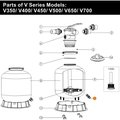 Пробка сливная в компл. с сепаратором фильтра V700-V1400 Emaux FT-01-010/ 89010107/Е010406