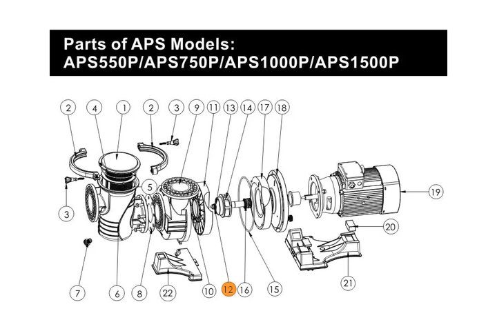 Гайка рабочего колеса насоса APS 5,5-7,5PH Emaux 420586559