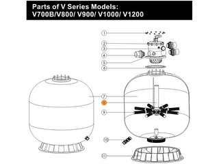 Коллектор фильтра серии V-700В с трубой (89010102/ 89010611)