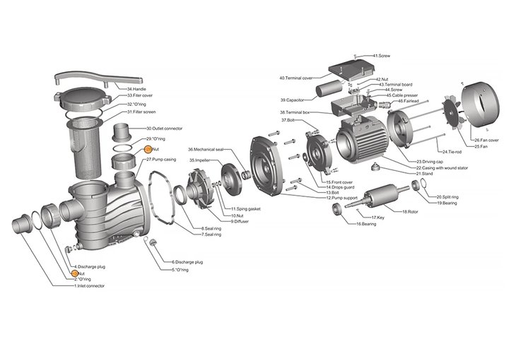 Гайка муфты d50 насоса HFC 03 Happy Pump