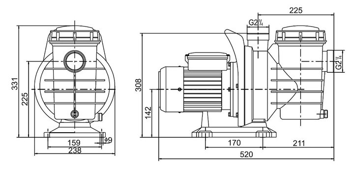 Насос (0,37кВт 220B 8 м3/ч h 4м в.ст.) Mayer Schwimmbad LX SGM050