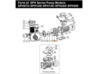 Прокладка крышки задней (фланца) насоса SPH Emaux 02010246