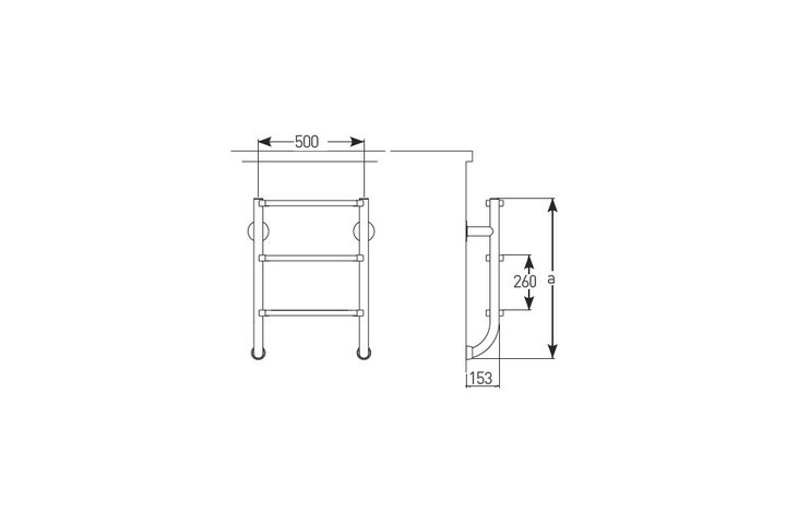 Лестница 3 ступени Kripsol TWO-PART/DOS PIEZAS (DPI 3.C) без поручней