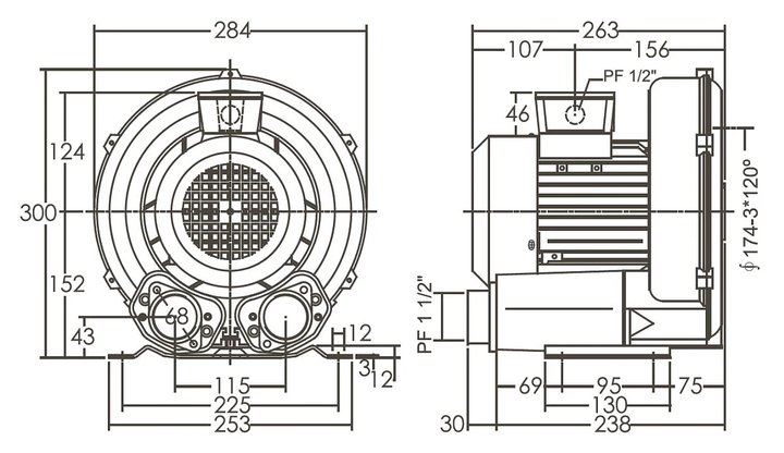 Компрессор низкого давления (1,1 кВт, 220В) Emaux HB15 88080305
