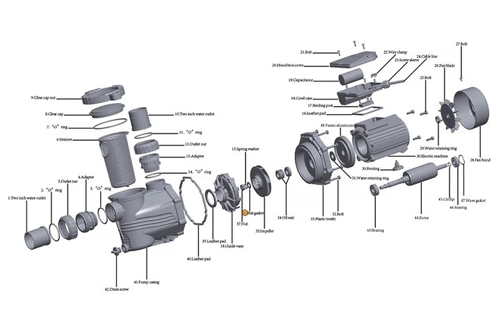 Шайба М10 гайки рабочего колеса насоса HFC 02 AISI-304 Happy Pump