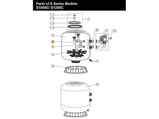 Комплект системы распределения воды внутри фильтра Emaux S1000 (89011303)
