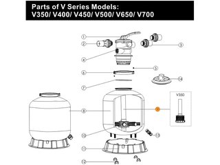 Коллектор фильтра серии V-500 с трубой (89010104/E010403)
