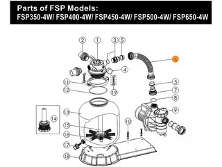 Шланг с муфтами фильтровальной установки FSP650-4W Emaux 89030701/Е07071