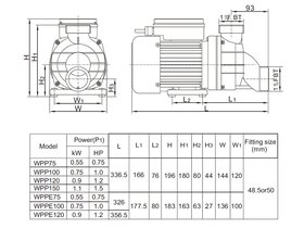 Насос (0,9кВт 220B 20 м3/ч h 6м в.ст.) Mayer Schwimmbad WPP120