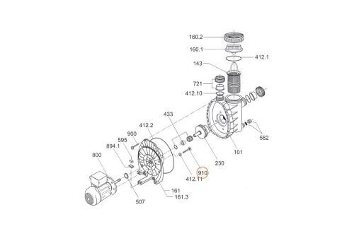Винт крепления эл.двигателя к фланцу насоса Filterpump Badu MAGIC 8 Speck (2921.691.000)