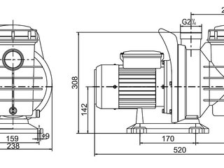 Насос (1,5кВт 380B 25,5 м3/ч h 8м в.ст.) Mayer Schwimmbad SGM200T