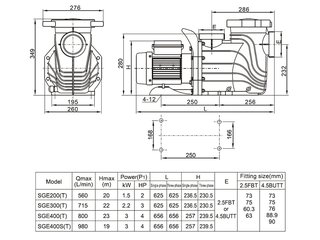 Насос (2,2кВт 380B 39,8 м3/ч h 8м в.ст.) Mayer Schwimmbad SGE300T