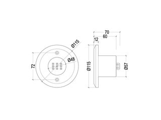 Прожектор из нерж.стали (18Вт/12В) (плитка) LED RGB  WAKING HJ-RC-SS115-ABS