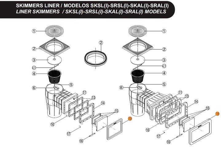 Накладка декор. рамки скиммера SKSL Kripsol RSK 180.A/ RSKI0019.01R