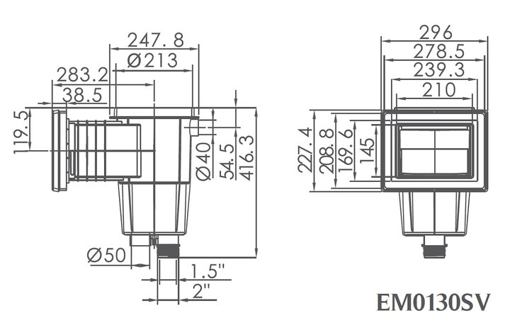 Скиммер (универсал.) Emaux EM0130-SV 88152512/91600316