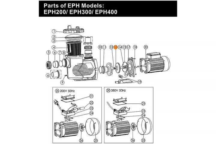 Рабочее колесо насоса SPH150  Emaux  01400103/EPH150