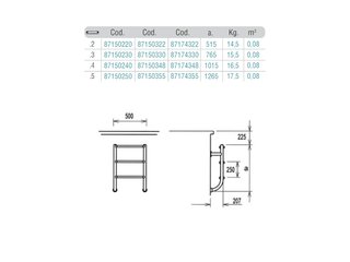 Лестница  без поручней 3 ступени Flexinox ESC PT (87150330)