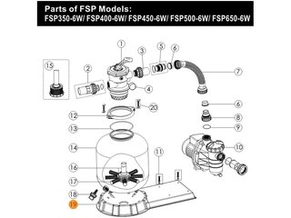 Платформа общая для бочки фильтра Emaux FSP350-4W, FSF350-6W (01111056)