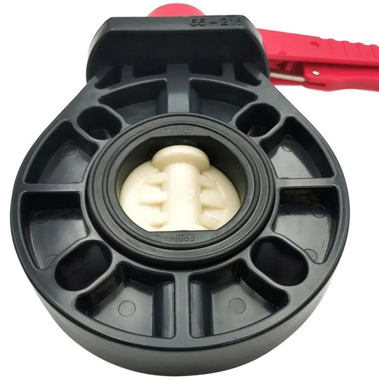 Дисковый поворотный затвор d 63 с ручкой, уплотнение EPDM AQUAVIVA