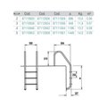 Лестница  3 ступени  (ш.б.) Flexinox STANDARD AISI-316 (87111936)