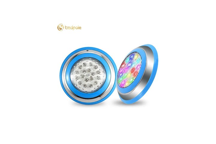 Прожектор накладной из нерж. стали рамка синяя (18Вт/12В) LED RGB с пультом Tadpole JKD-YC230-SP