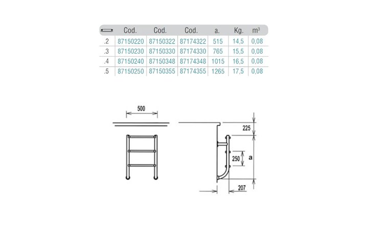 Лестница  без поручней 3 ступени Flexinox ESC PT (87150330)