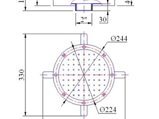 Плато аэромассажное из нерж. стали (универ.круг) M.G 240-2"н KR