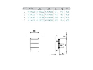 Лестница  без поручней 2 ступени Flexinox ESC PT (87150322)