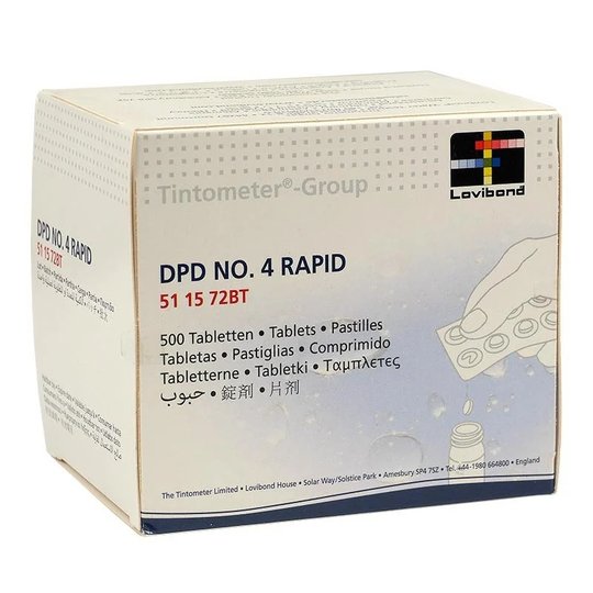 Таблетки DPD-4/Rapid (O2) (500 таблеток-50 блистеров) Lovibond 511572BT