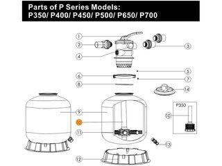Коллектор фильтра серии P-500 с трубой (89011605)