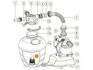 Коллектор фильтра серии FSU с трубой Emaux (89033603/E073603)