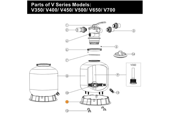 Платформа круглая для бочки фильтра V350 Emaux (01111052)