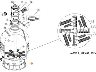 Платформа общая для бочки фильтра Emaux MFV35 900 (011120370)