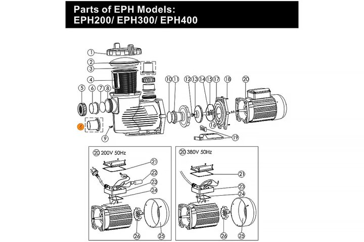 Втулка муфты d 75 мм насоса EPH  Emaux 430300985