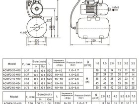 Станция насосная (0,55кВт 220B 2 м3/ч h 18м в.ст. 19л) Mayer Schwimmbad LX ACMF4-20-H19