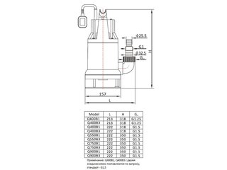 Насос погружной для грязой воды (0,3кВт 220B max 8 м3/ч max 5,5м в.ст.) Mayer Schwimmbad LX Q400B3