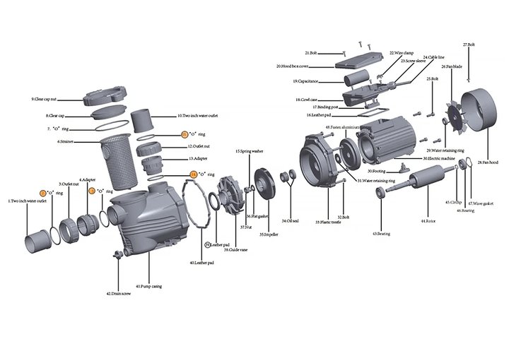Прокладка-кольцо адаптера муфты d50 насоса HFC 02 (40х3,5) Happy Pump