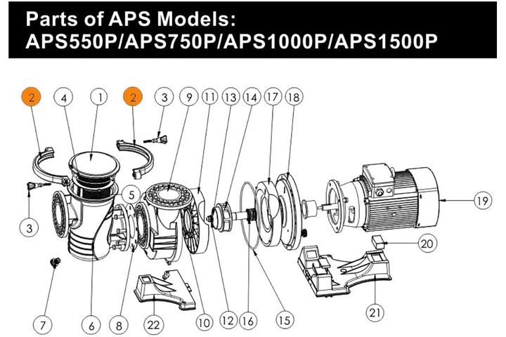 Хомут крышки префильтра насоса APS (5,5HP-7HP) (п.2) Emaux 420556559