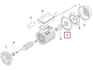 Крышка задняя эл.двигателя насоса OK-100 (мес -71) Kripsol (7302.A/RBM1020.23R/RMOT0002.02R)