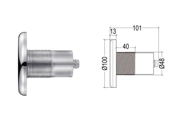 Прожектор встр.из нерж.стали 1 1/2 (18Вт/12В) LED RGB WAKING HJ-FG-SS100 -1,5