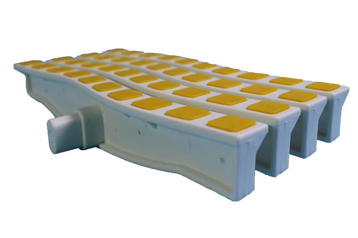 Решетка переливная цветная волна Anti Slip 250 х 26.5 мм желтый DE2725W Emaux  88171107