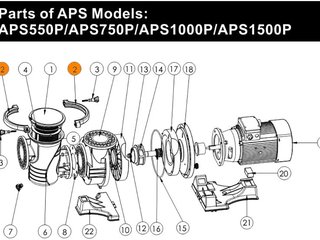 Хомут крышки префильтра насоса APS (5,5HP-7HP) (п.2) Emaux 420556559