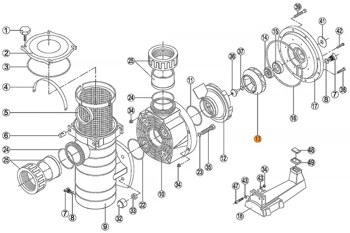 Крыльчатка насоса KAN-750 Kripsol RKN 132.A/RBH0007.22R/RPUM0013.25R