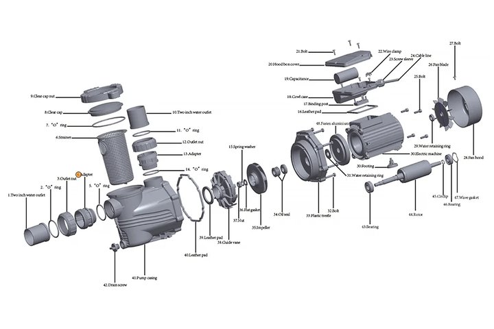 Адаптер муфты d50 насоса HFC 02 Happy Pump
